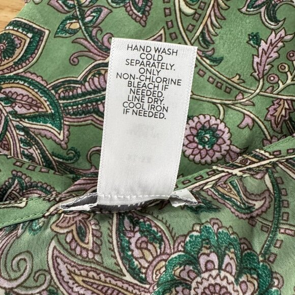 J. Jill Poncho Top XL-3X Paisley Floral Green Multicolored V-Neck Boho TP-3307‎ - Picture 8 of 8